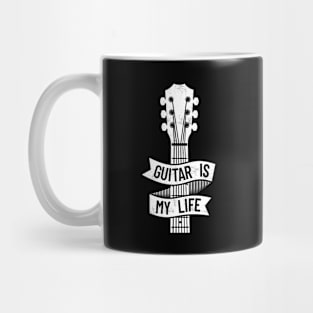 Guitar is My Life Acoustic Guitar Headstock Dark Theme Mug